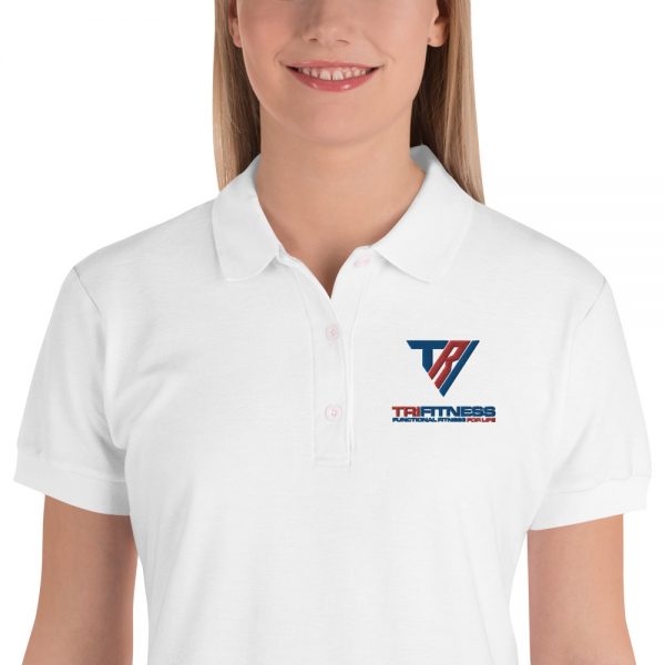 White Embroidered Women's Polo Shirt - Image 2