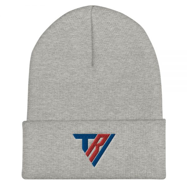 White or Grey TriFitness Cuffed Beanie - Image 2