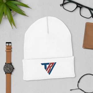 White or Grey TriFitness Cuffed Beanie