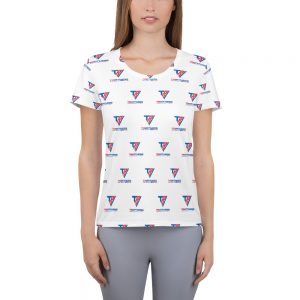 White TriFitness All-Over Print Women's Athletic T-shirt