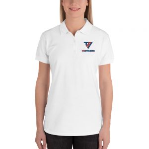 White Embroidered Women's Polo Shirt
