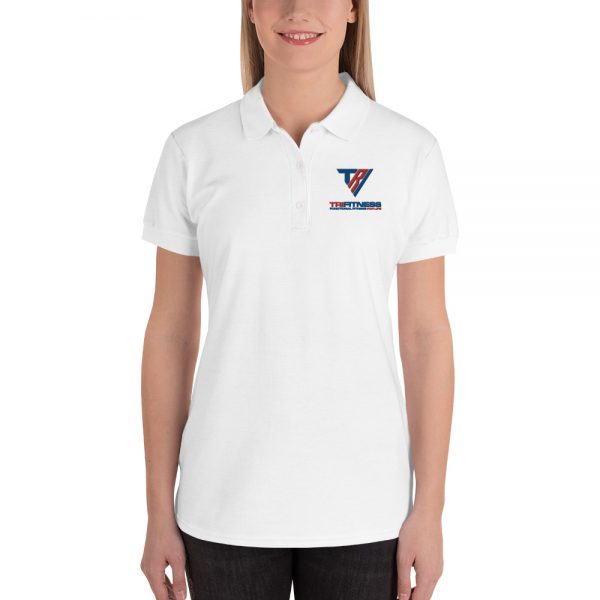 White Embroidered Women's Polo Shirt